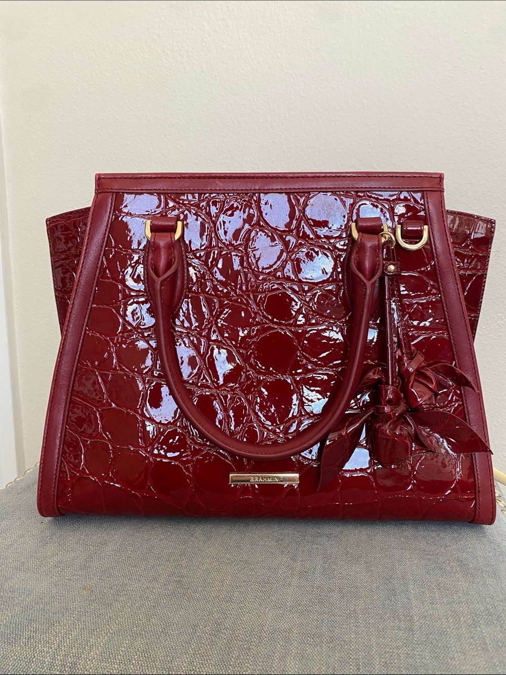 Brahmin NWOT Red Claudine Priscilla Satchel